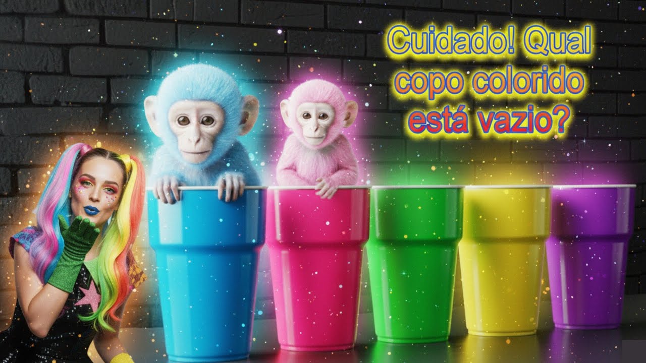 Vamos brincar crianças! Qual copo colorido está vazio? 🥤 | De Volta à Infância – Episódio 3