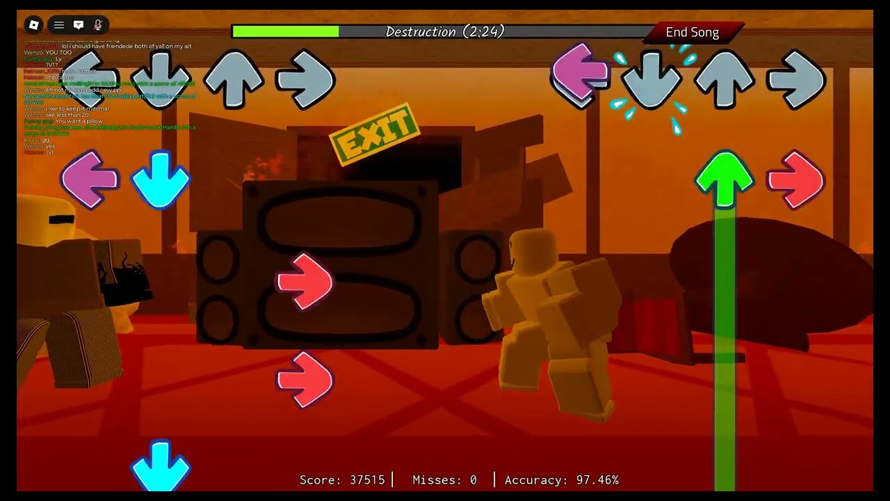 Playing Destruction in Basically FNF Remix in Roblox