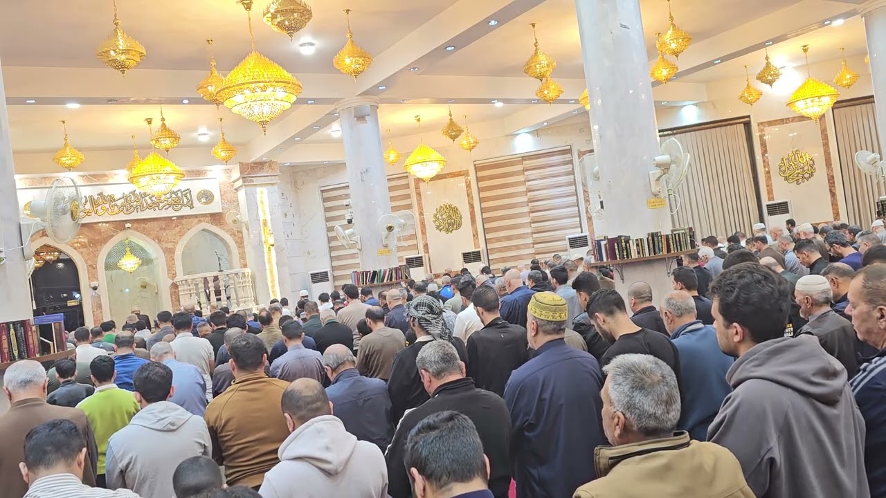 صلاة العشاء في جامع خالد بن الوليد ٢٧ رمضان ١٤٤٧ هجري الشيخ محمد العكيدي 