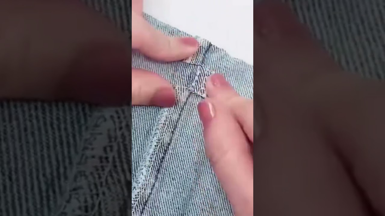 como fazer bainha barra de cal&ccedil;a jeans esse jeito e muito f&aacute;cil #sewing #diy #calcasjeans