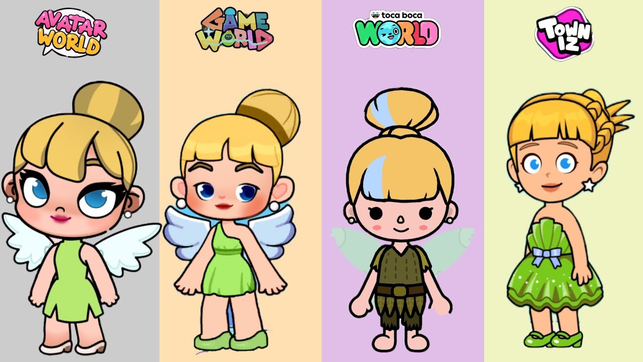 💚Tinkerbell Inspired Look In 4 Gameplay #pazu #gameworld #tocaboca #ahaworld 