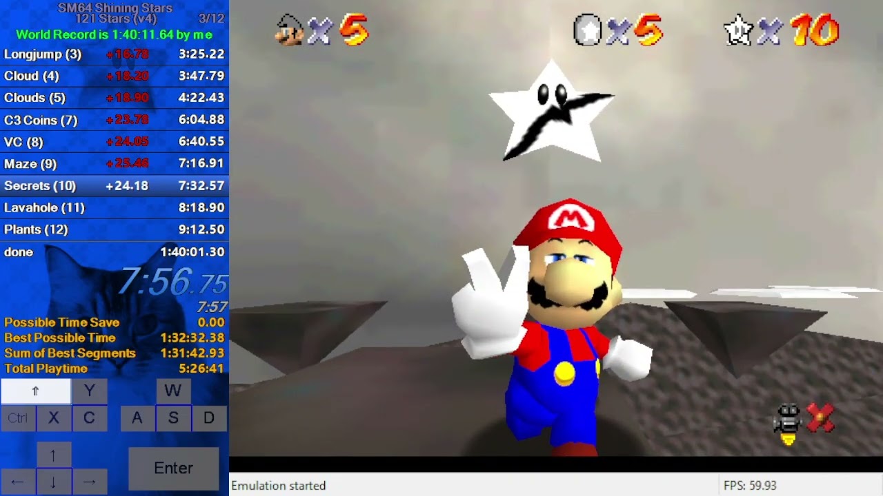 SM64 Shining Stars (v4) - 121 Star in 1:34:52