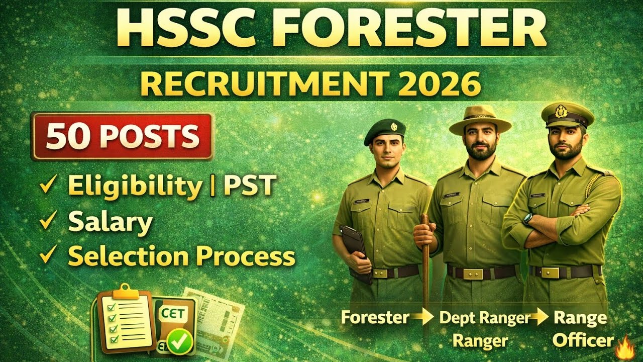 HSSC Forester Bharti 2026 💥 50 Vacancy | CET Based | Physical, Salary, Promotion