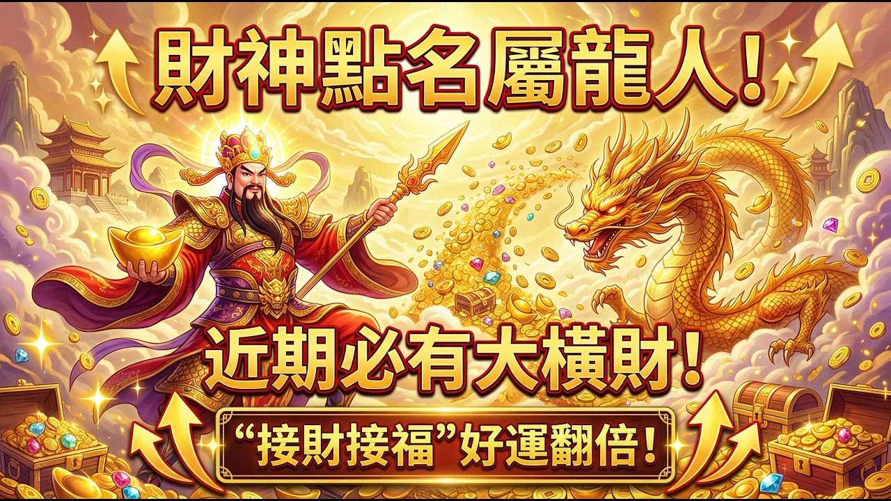 財神點名屬龍人！近期必有一筆大橫財入帳，留下一句「接財接福」好運翻倍！#屬龍 #辰龍 #龍年運勢 #生肖運勢 #生肖#運勢 #命理 #八字#財運 #事業運 #轉運#風水#2026運勢#2026年運勢