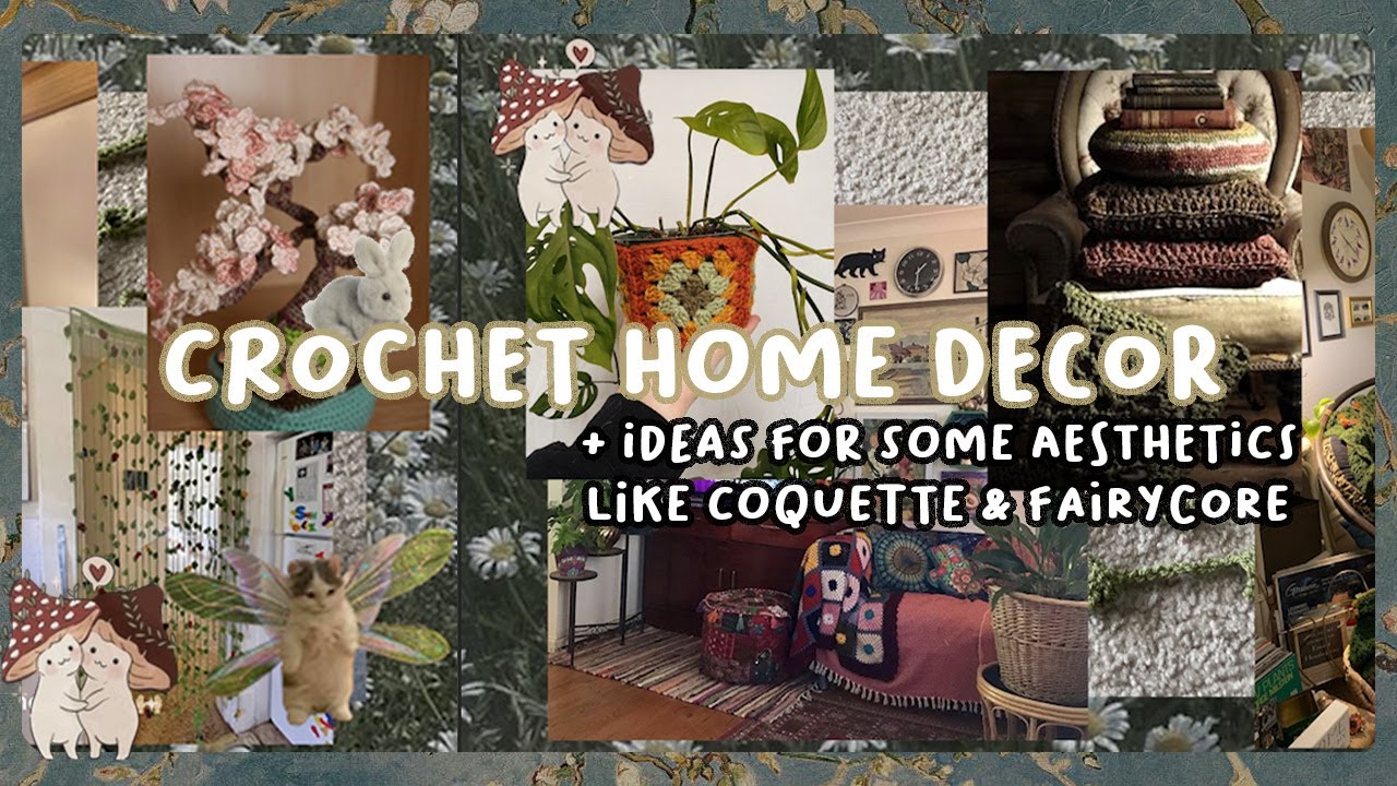 ₊˚ʚ 🌱crochet home decor | ୨♡୧  ideas for aesthetic decor w/ Fairycore, Coquette, Dark academia ideas