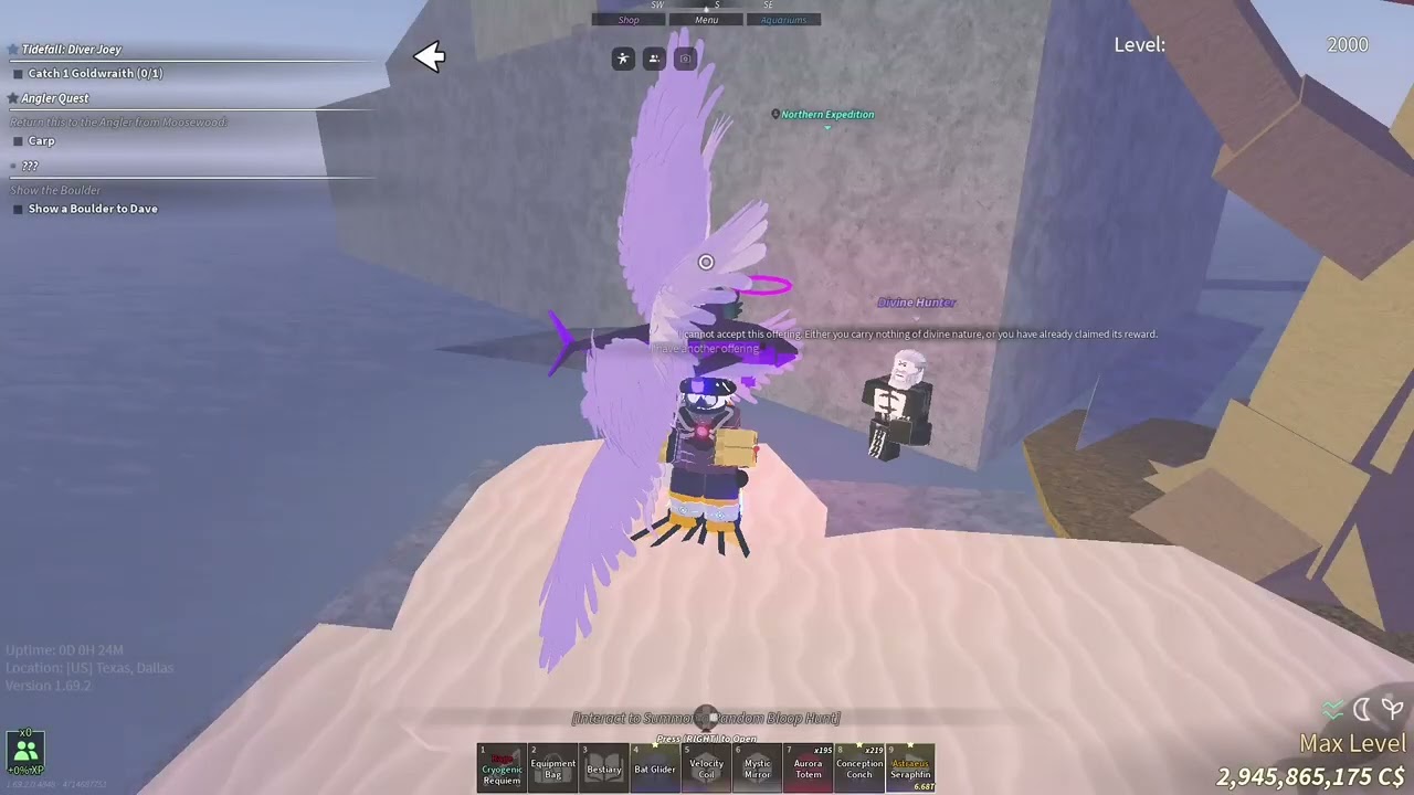 Attempting to give my seraphfin to divine hunter (epic fail)