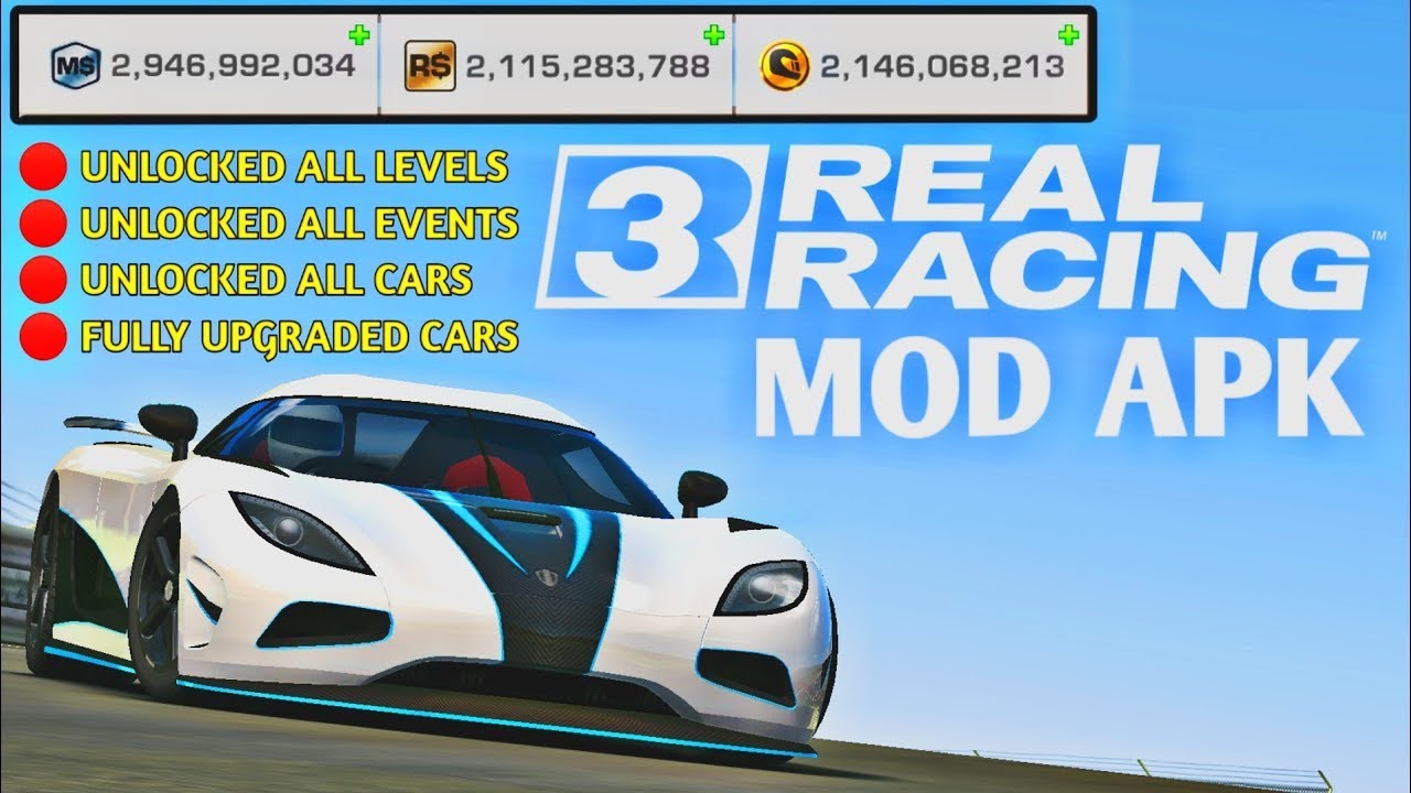 Real Racing 3 Mod Saved File for IOS and ANDROID - Unlimited Money + Cars