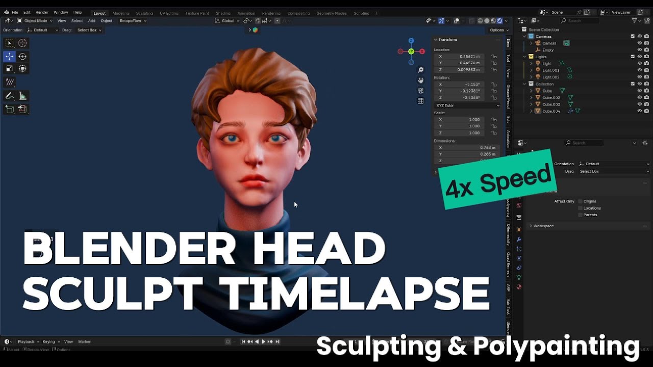 Blender Head Sculpt Timelapse