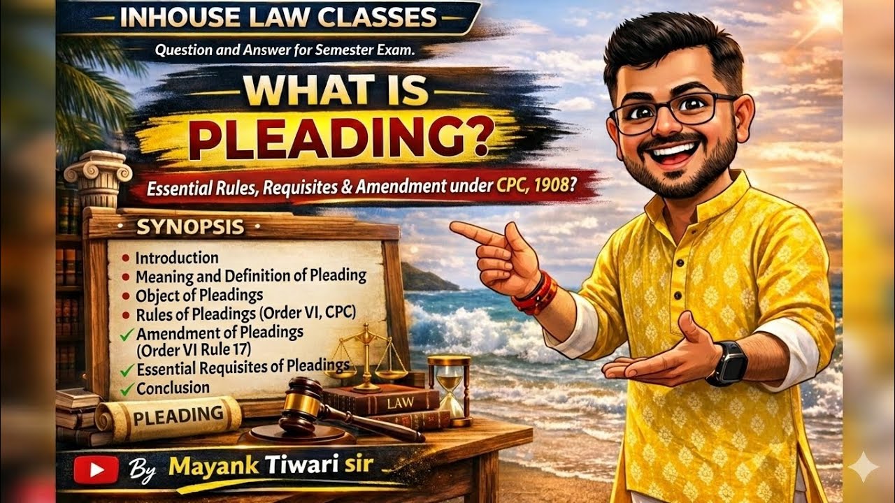 What is Pleading? It's rules, essentials and amendment? Answer with Synopsis - By Mayank Tiwari Sir 