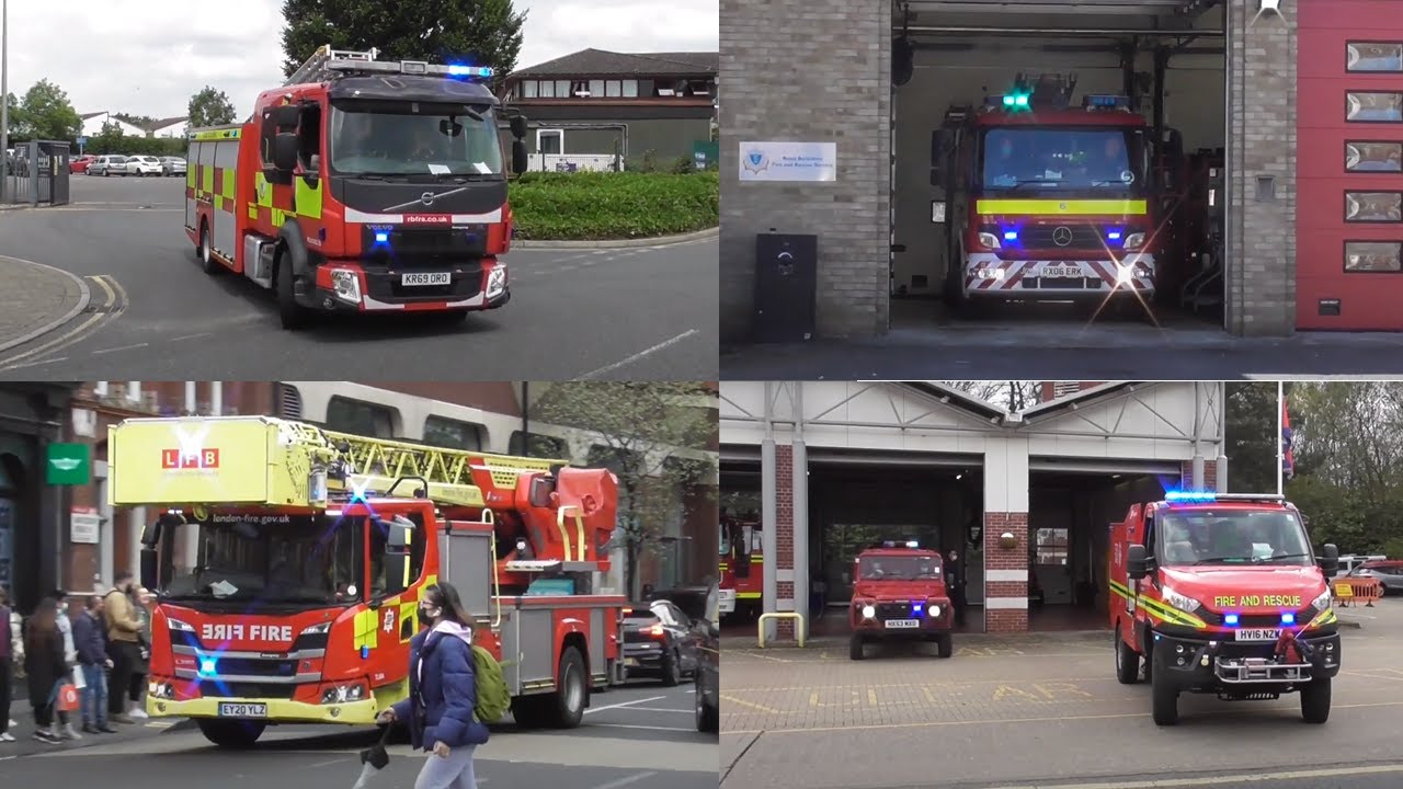 UK Fire Appliances & Specialist Vehicles Responding with Blue Lights , Two Tone Horn's and Sirens!!