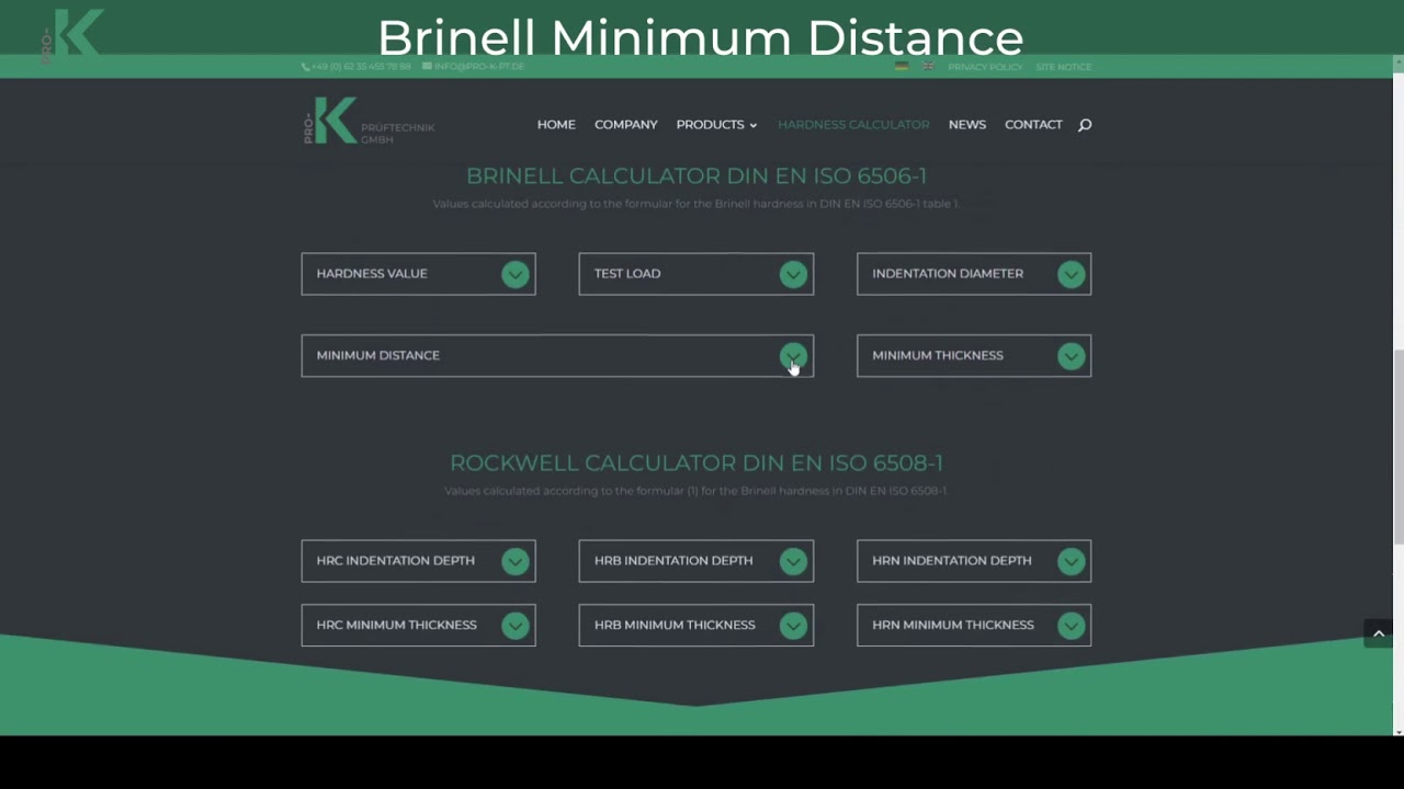 Pro-K Hardness Calculator
