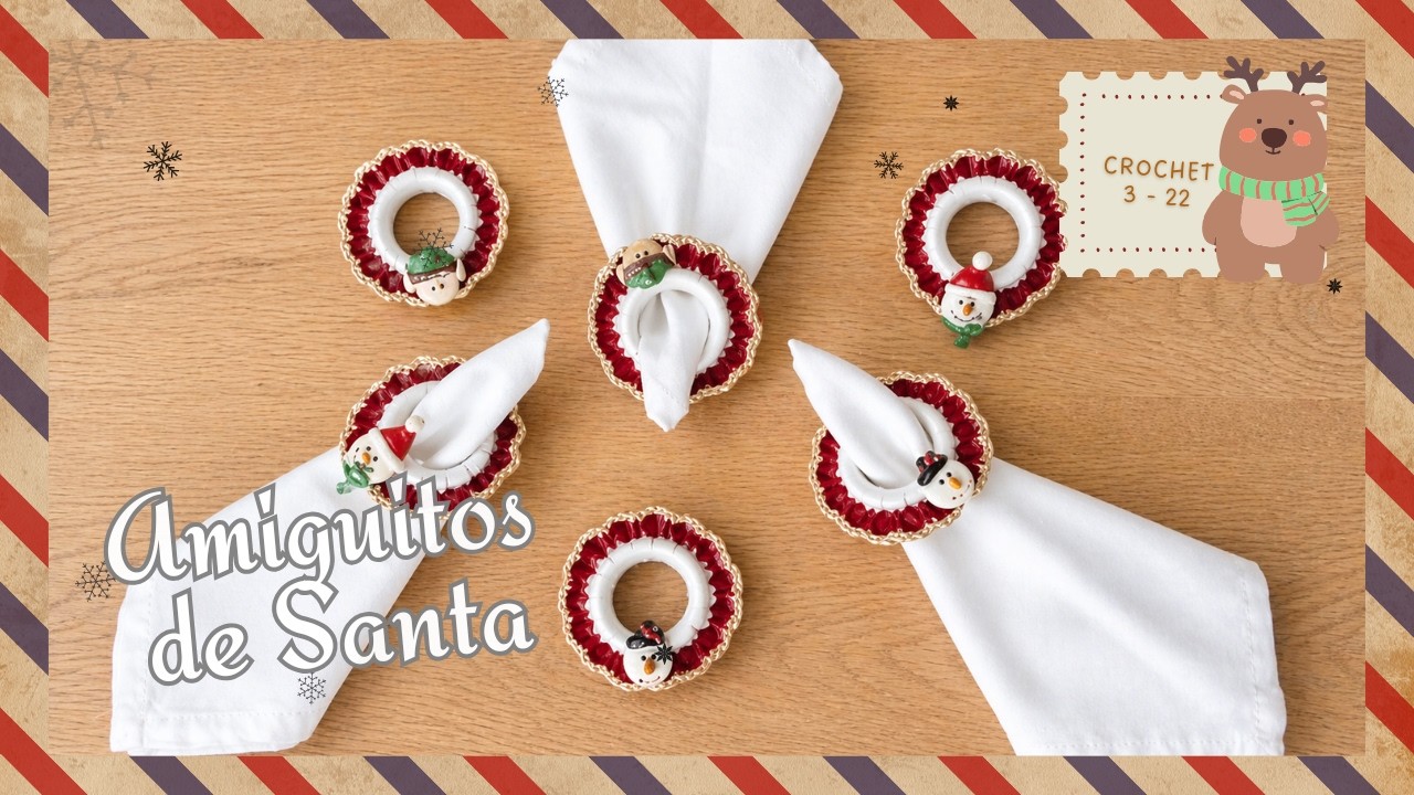 Divertidos Servilleteros Tejidos a Crochet con diseño único  🎅