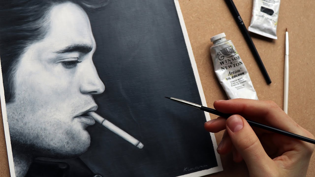 Black & White Portrait | Oil Painting on Paper