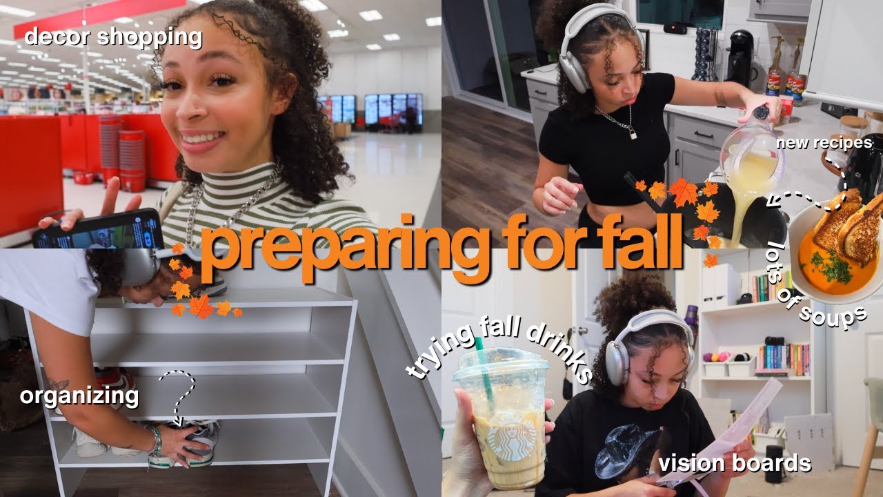 FALL VLOG 🍂 decor shopping, trying fall drinks, organizing + setting new goals