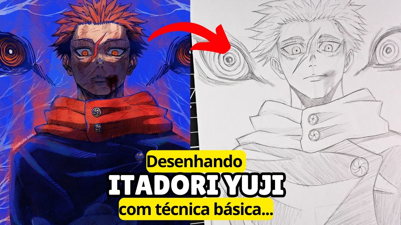 Jeito fácil para Desenhar o Itadori sem errar PASSO A PASSO (Você também consegue!)