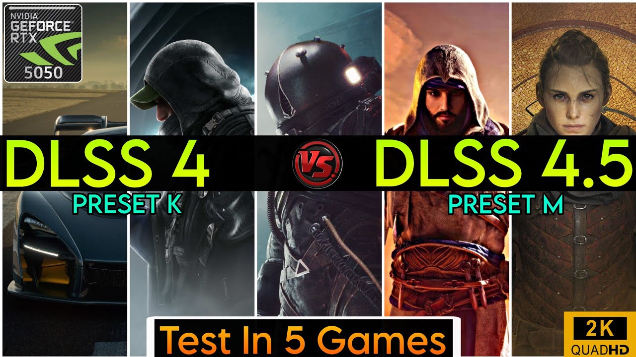 Nvidia (DLSS 4 vs DLSS 4.5) - Test In 5 Games - RTX 5050 - 2K/1440P