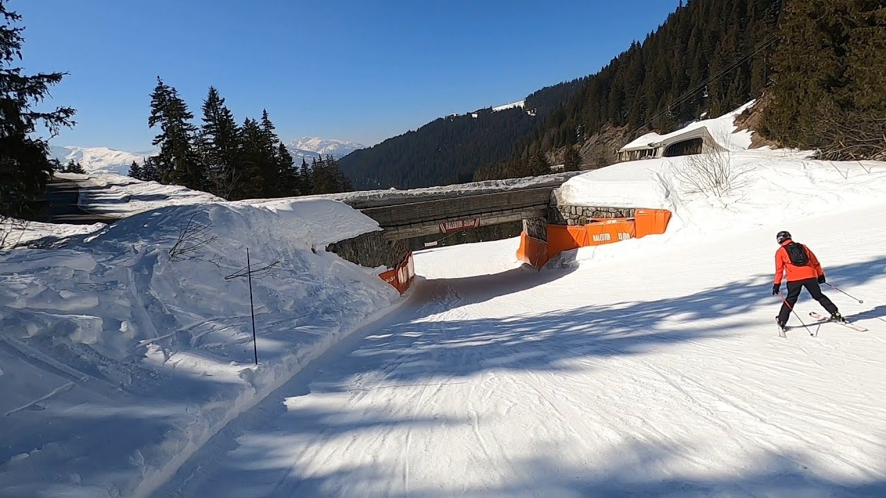 Les Carroz GoPro POV skiing Blue Silice, Blue Dolomie, Blue Portet in Grand Massif resort March 2022