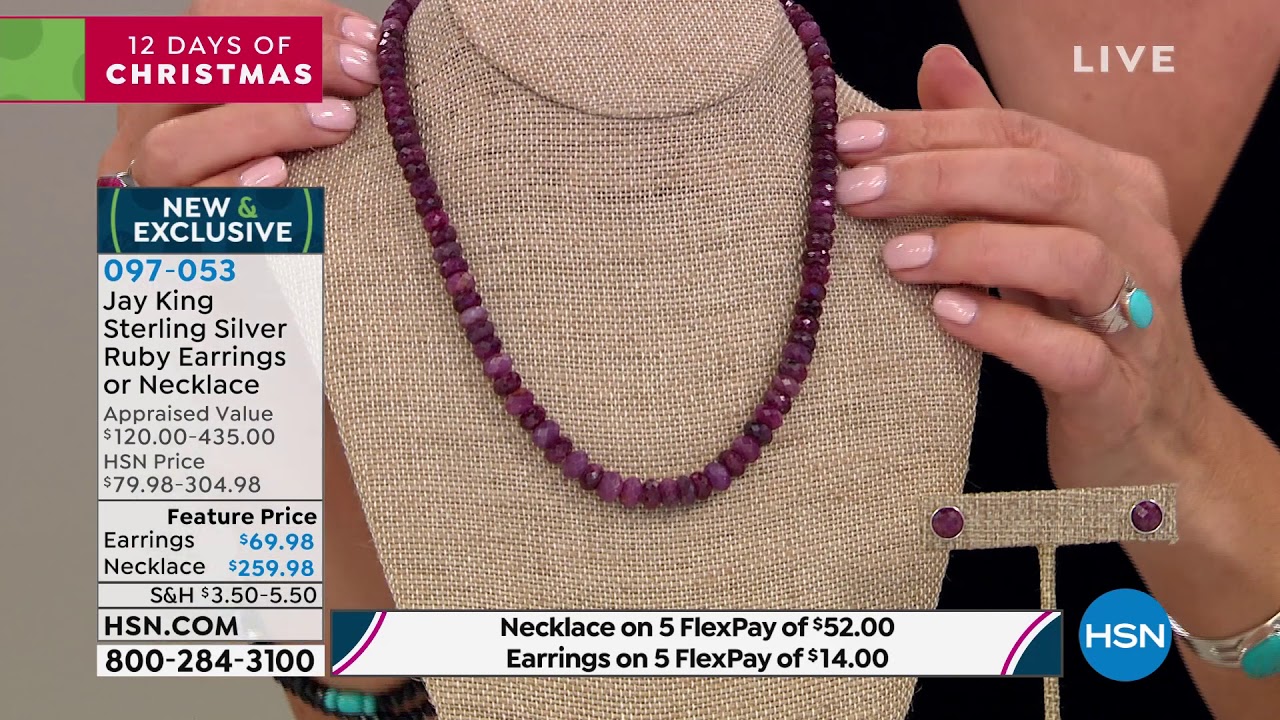 Jay King Sterling Silver Ruby Bead Necklace