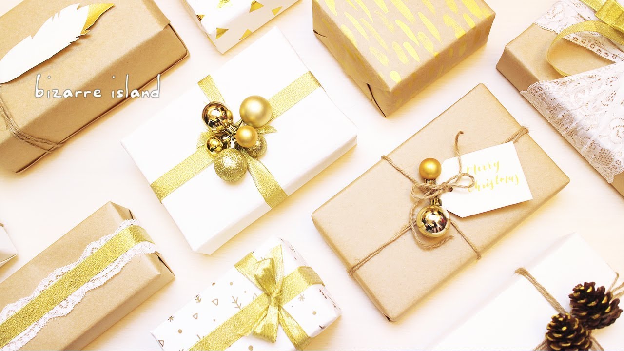 10 Last Minute Easy & Chic Gold Accents Gift Wrapping Ideas 🎁  | c for craft