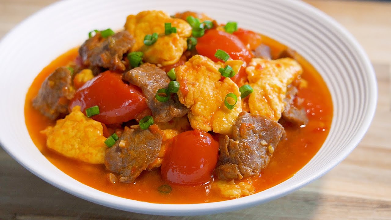 【牛肉番茄炒蛋】嫩滑的牛肉，还有滑蛋炒番茄！Beef Stir-fry