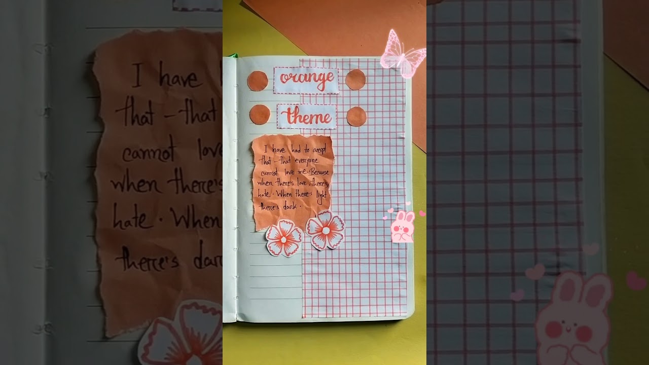 orange journal 🧡//simple journal idea #journal #youtubeshorts