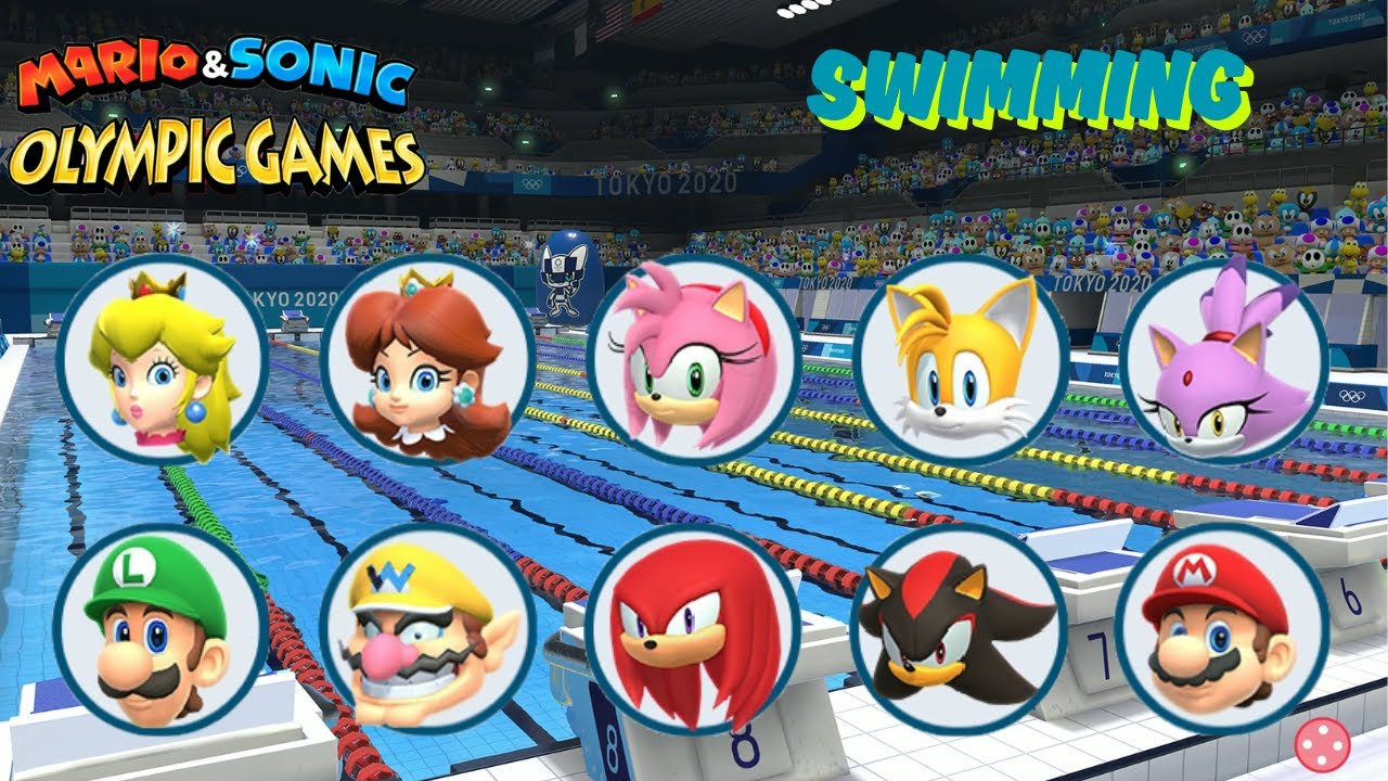 Mario & Sonic At The Olympic Games Tokyo 2020 Gameplay Swimming #2
