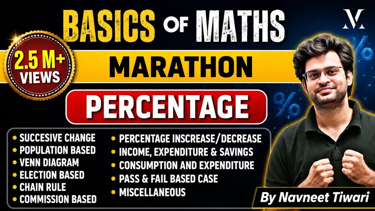 Basics of Maths | Complete Percentage Marathon | Viral maths by Navneet Sir