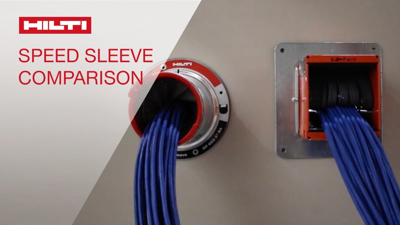 COMPARISON of the Hilti CP 653 speed sleeve vs. competitive firestop device