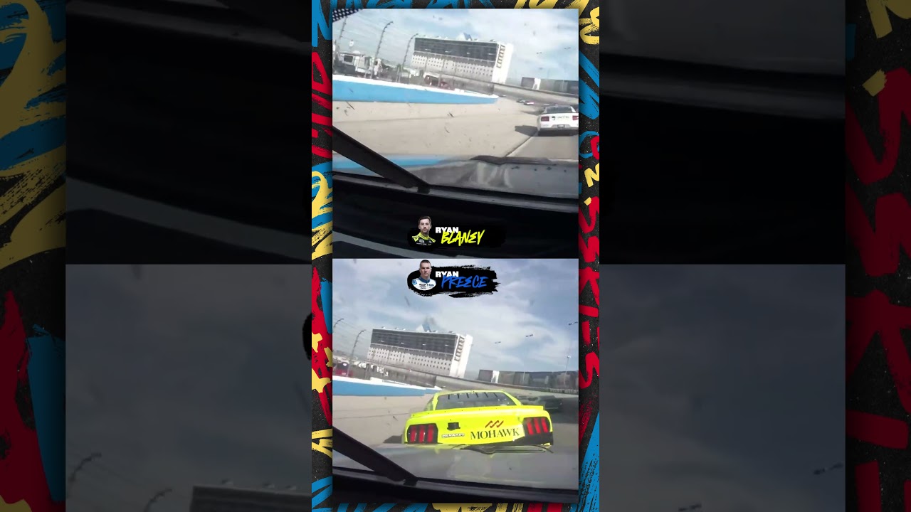 Ryan Preece bumps Ryan Blaney into the wall! #nascar
