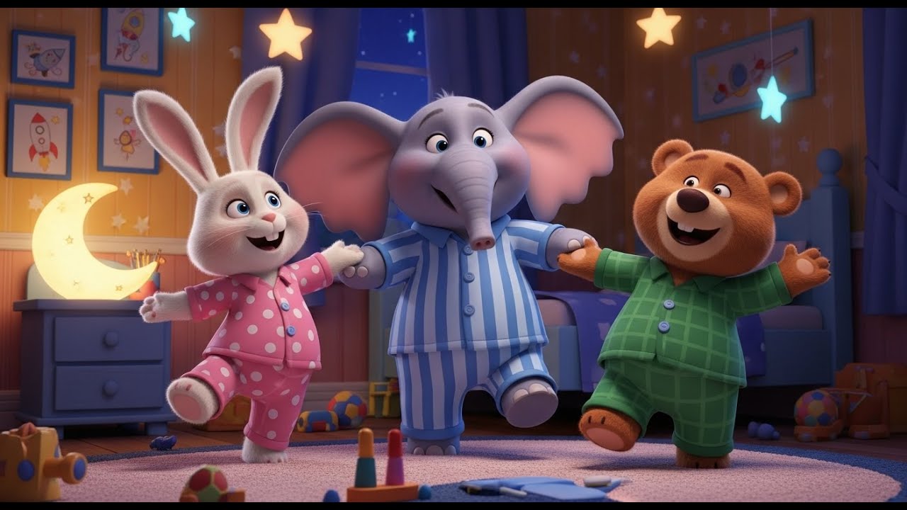 Elephant’s Silly Pajama Dance | Fun Animal Dance Song for Kids | Nursery Rhymes & Educational Songs