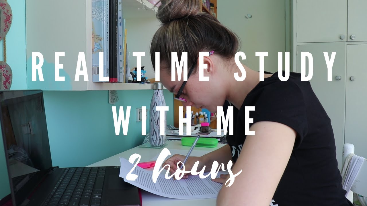 Real Time Study With Me - 2 Hours + 15 Minute Break *I will be studying with you live*
