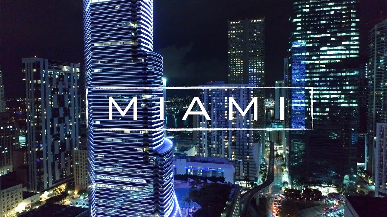 Miami, Florida By Night | 4K Drone Footage
