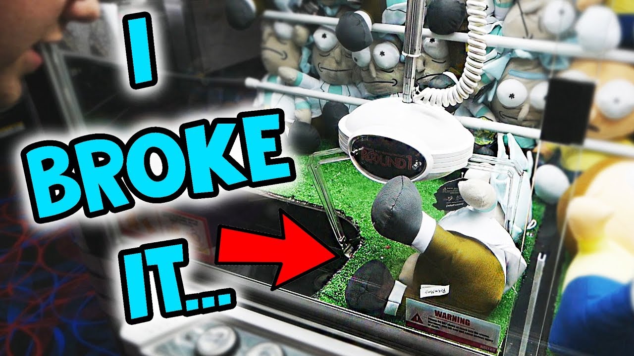 I BROKE THE ROUND 1 CLAW MACHINE...