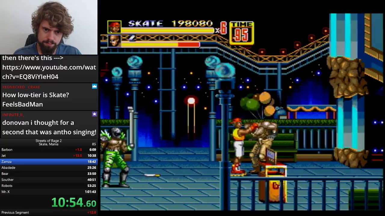 Streets of Rage 2: Skate Mania Old WORLD RECORD slops McGops speedrun!!!