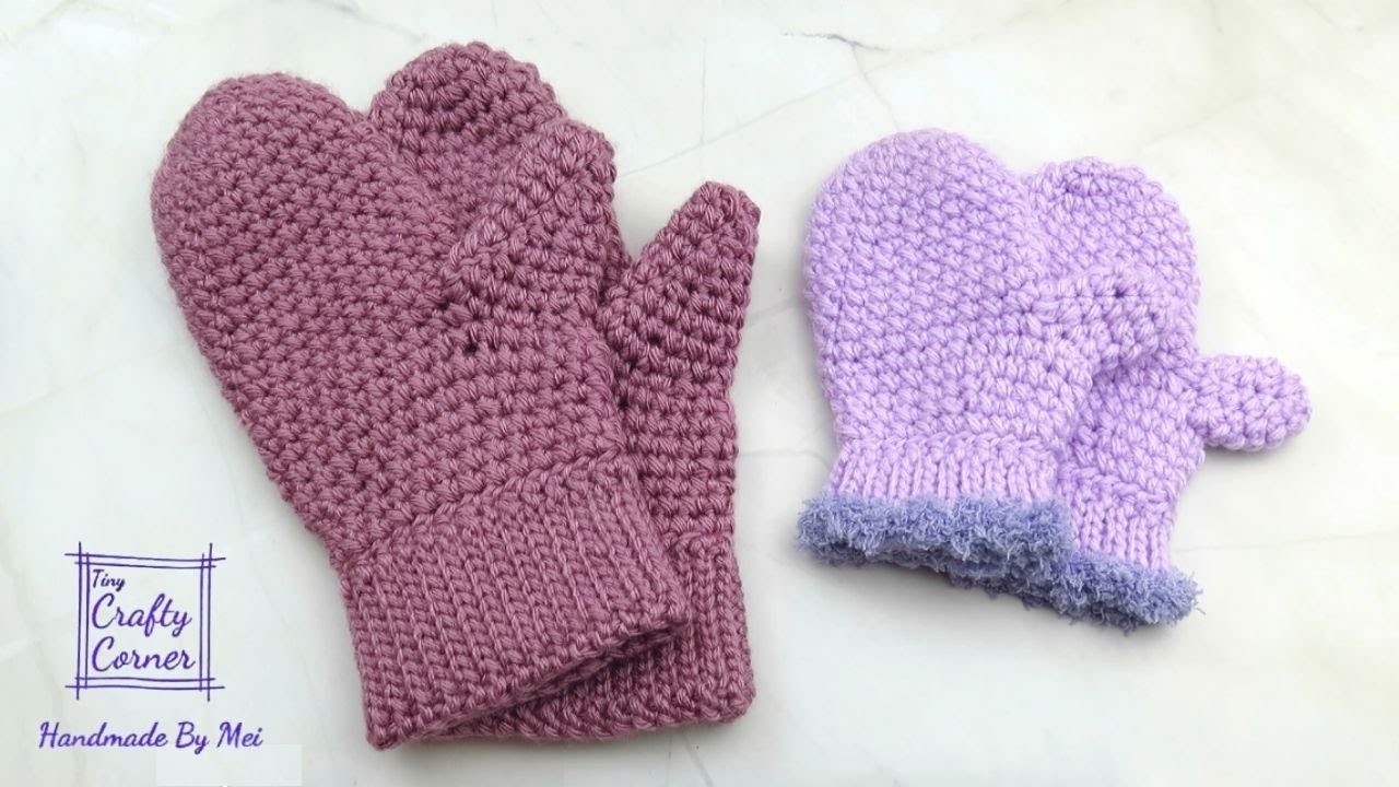 Crochet Easy Cozy Mittens Kids (2-3 Years Old)