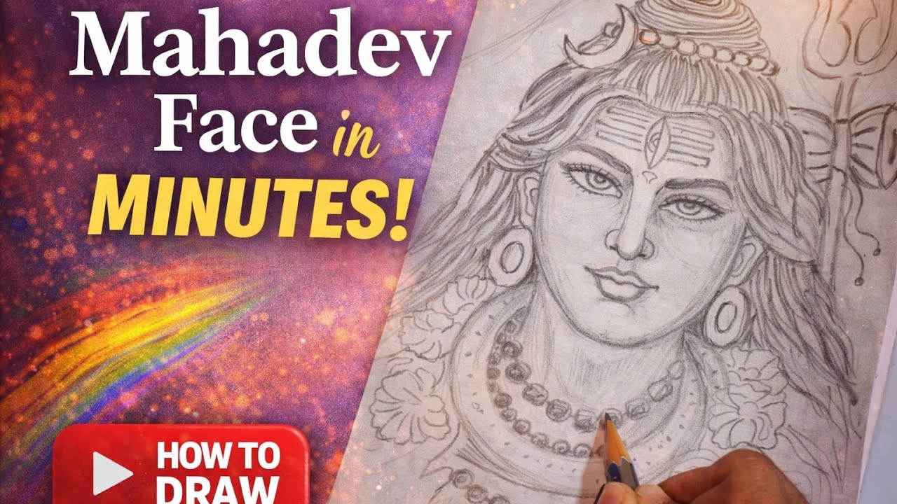  Mahadev Face Drawing in Minutes ✏️ | Shiva Pencil Sketch Step by Step #Mahashivratri #pencilsketch