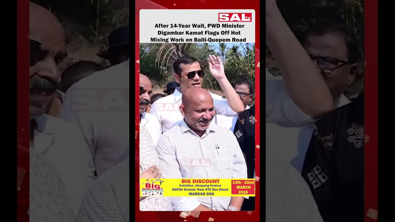 After 14-Year Wait, PWD Minister Digambar Kamat Flags Off Hot Mixing Work on Balli-Quepem Road