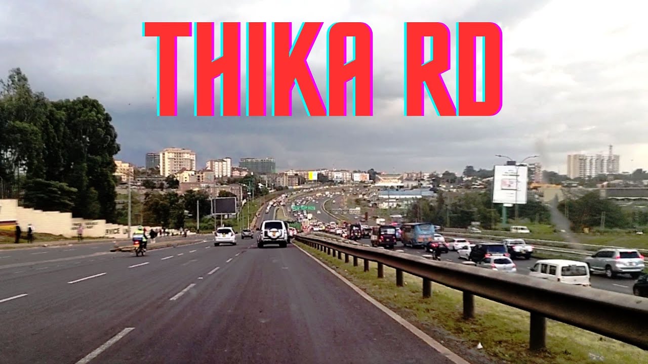 Driving in Kenya Nairobi: Thika Road, Allsops to Kenyatta University, China Square
