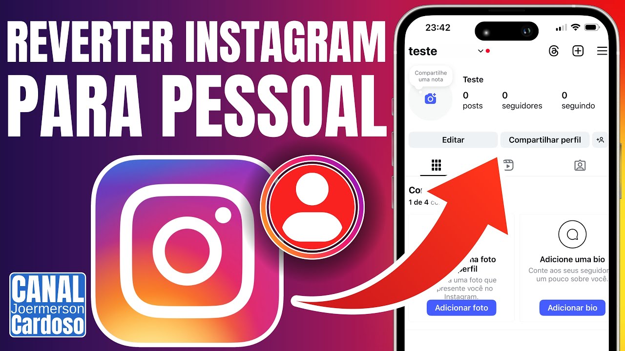 Como REVERTER Conta Comercial para PESSOAL no Instagram - ATUALIZADO!
