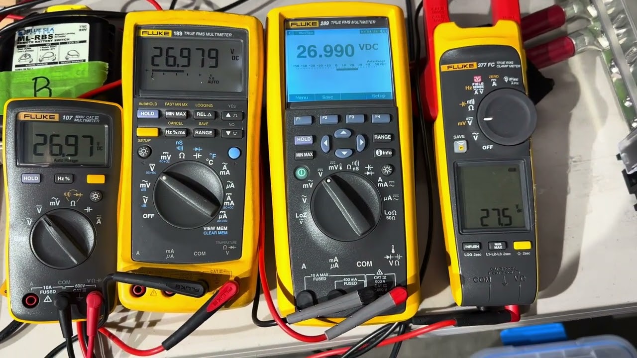 Fluke 107 Fluke 189 Fluke 289 Fluke 377FC Handheld Multimeter Comparison Test