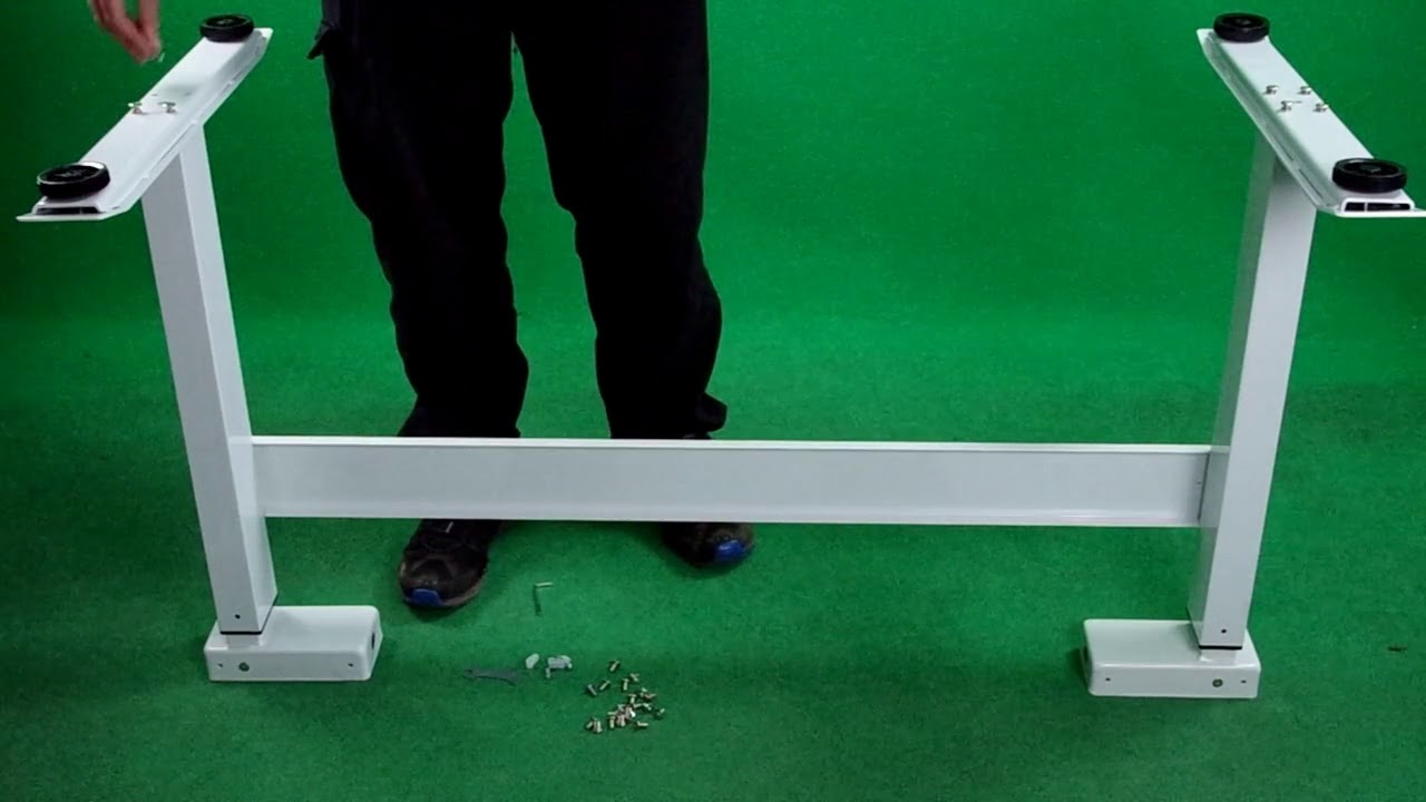 Allcam GDF02MW gas spring adjustable height workstation / standing desk installation