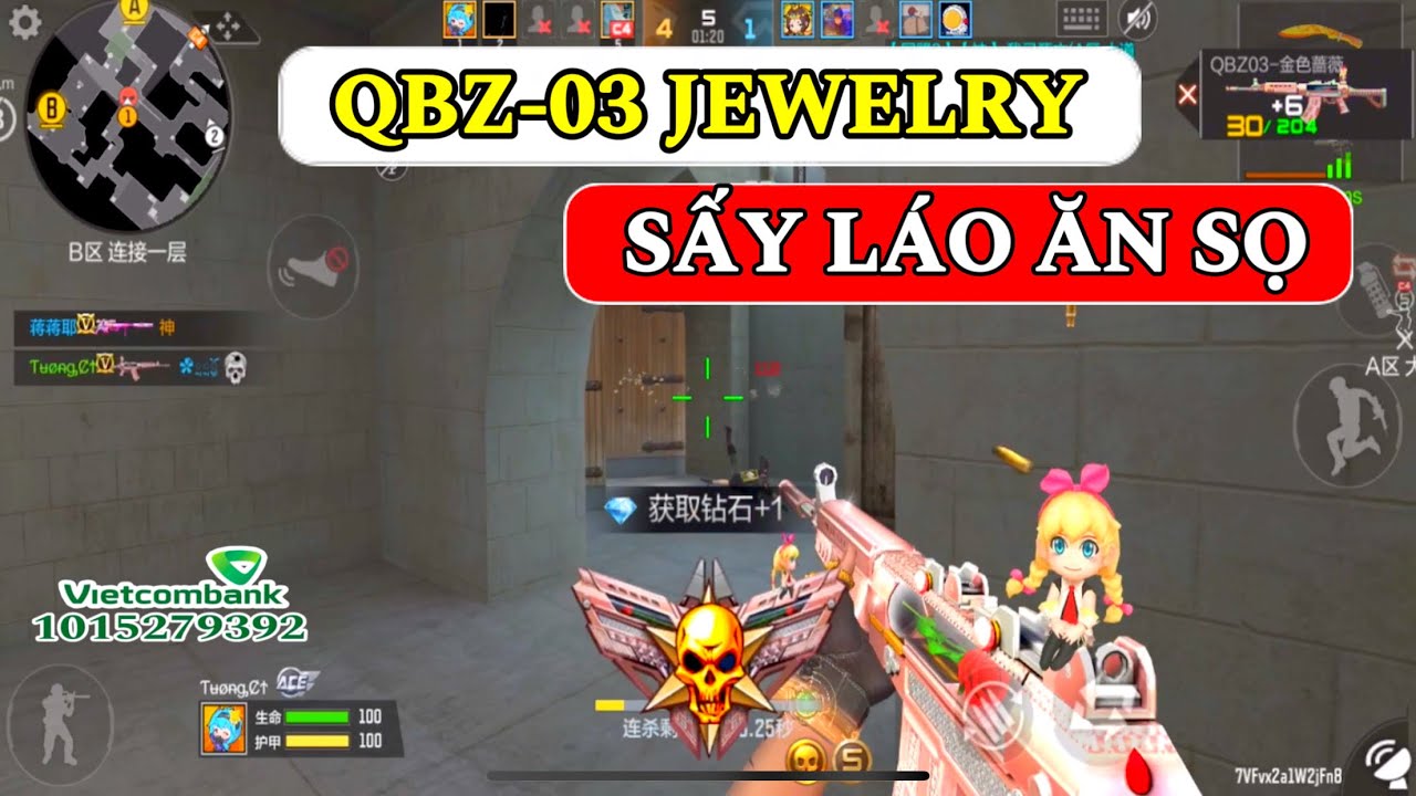 CF Mobile | QBZ-03 JEWERLY Sấy L&aacute;o L&agrave; C&oacute; Sọ Bản Mobile Hơi Phế So Với PC 1 Trời 1 Vực | Tường CT
