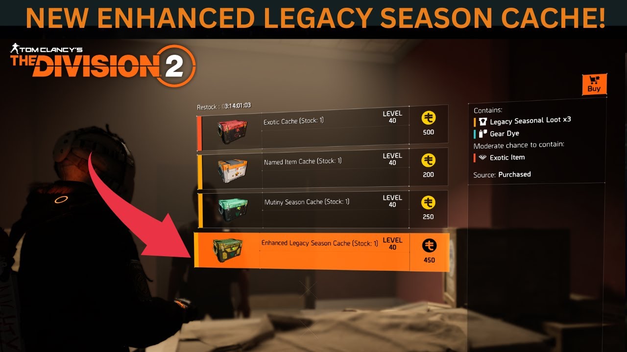The Division 2 - NEW ENHANCED LEGACY SEASON CACHE!