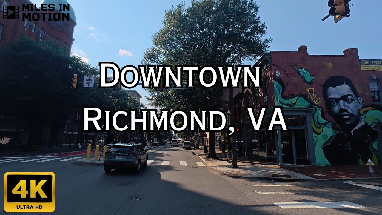 Richmond VA in 4K | Driving Tour of Historic Streets & Modern Downtown