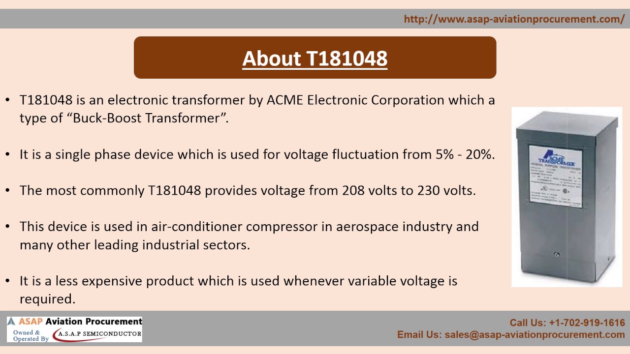 T181048 - Buck-Boost Transformer by ACME Electric Corporation