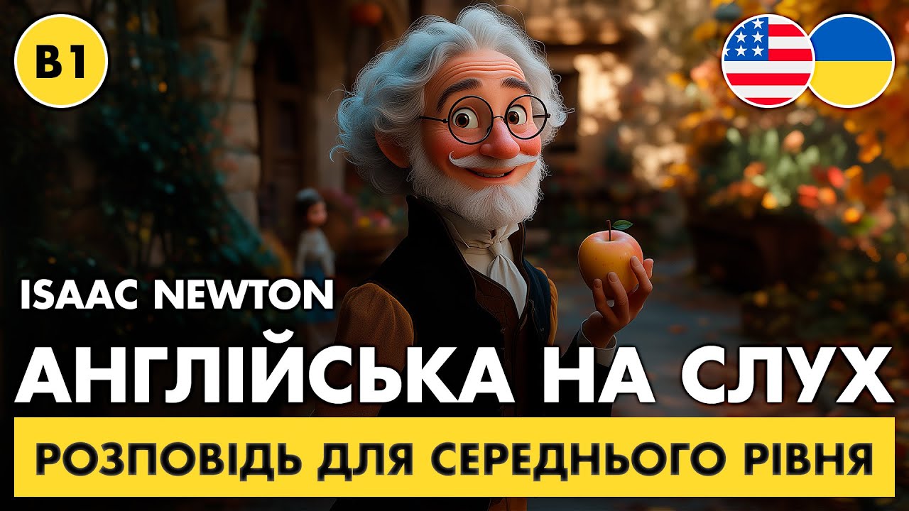 Покращуй свою англійську || Англійська мова на слух для середнього рівня || 🍏 Isaac Newton (B1)