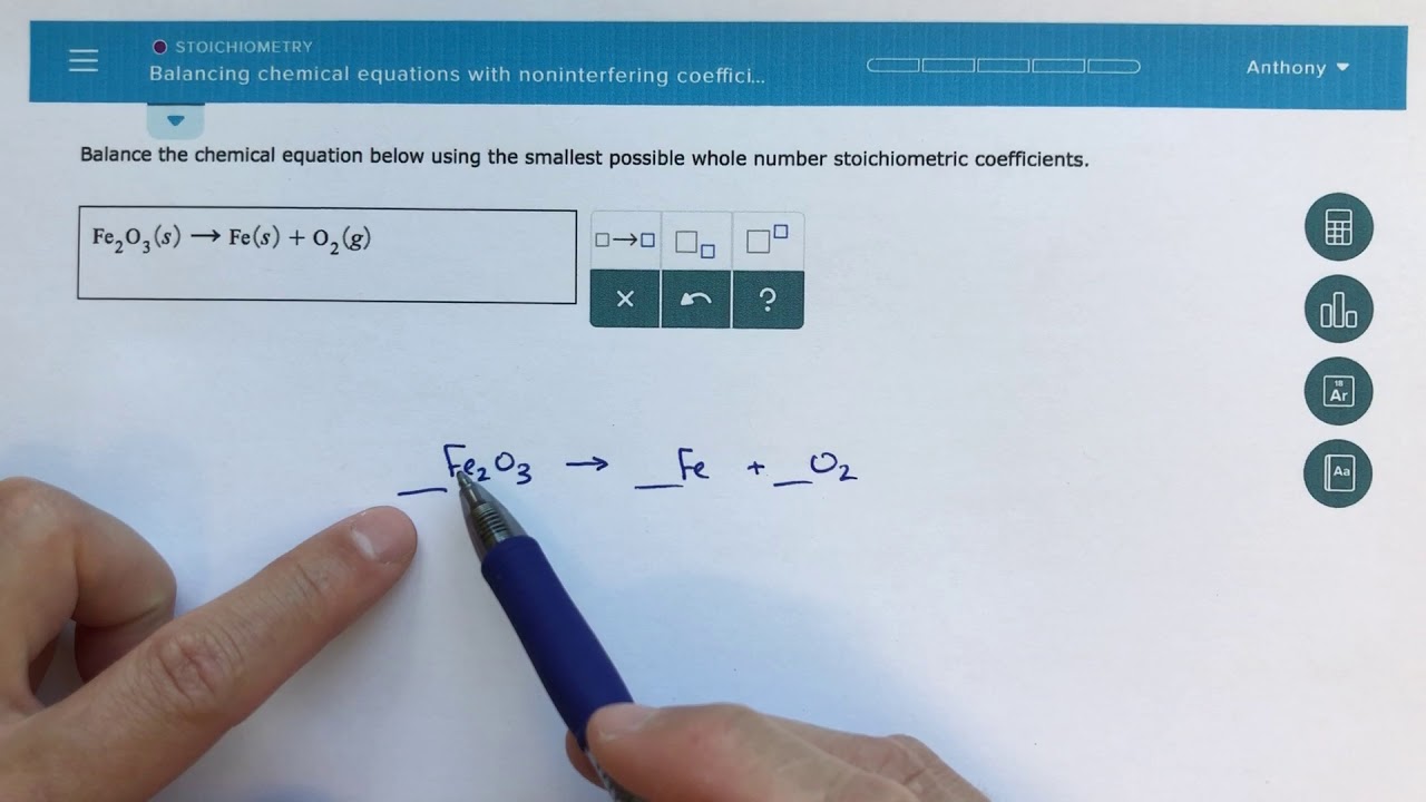 ALEKS - Balancing Chemical Equations with Non-Interfering Coefficients