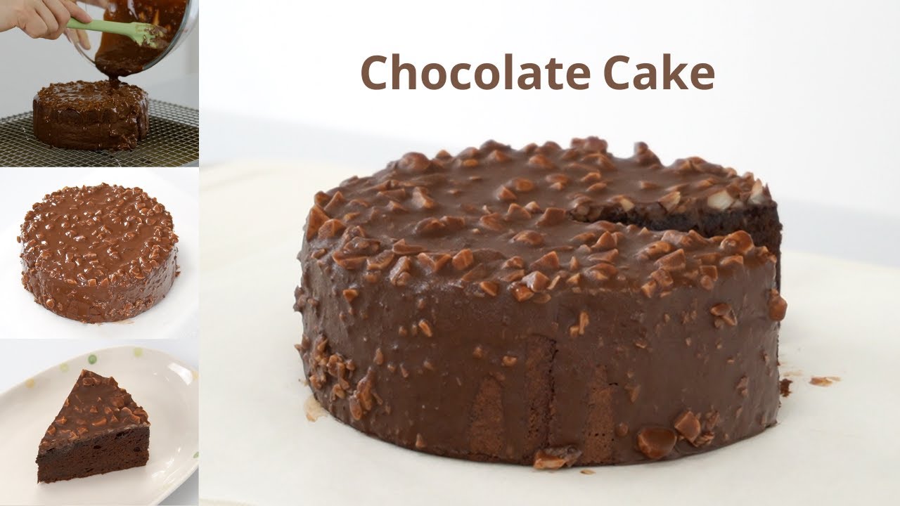 Rich Chocolate Cake with Chocolate and Macadamia Coating