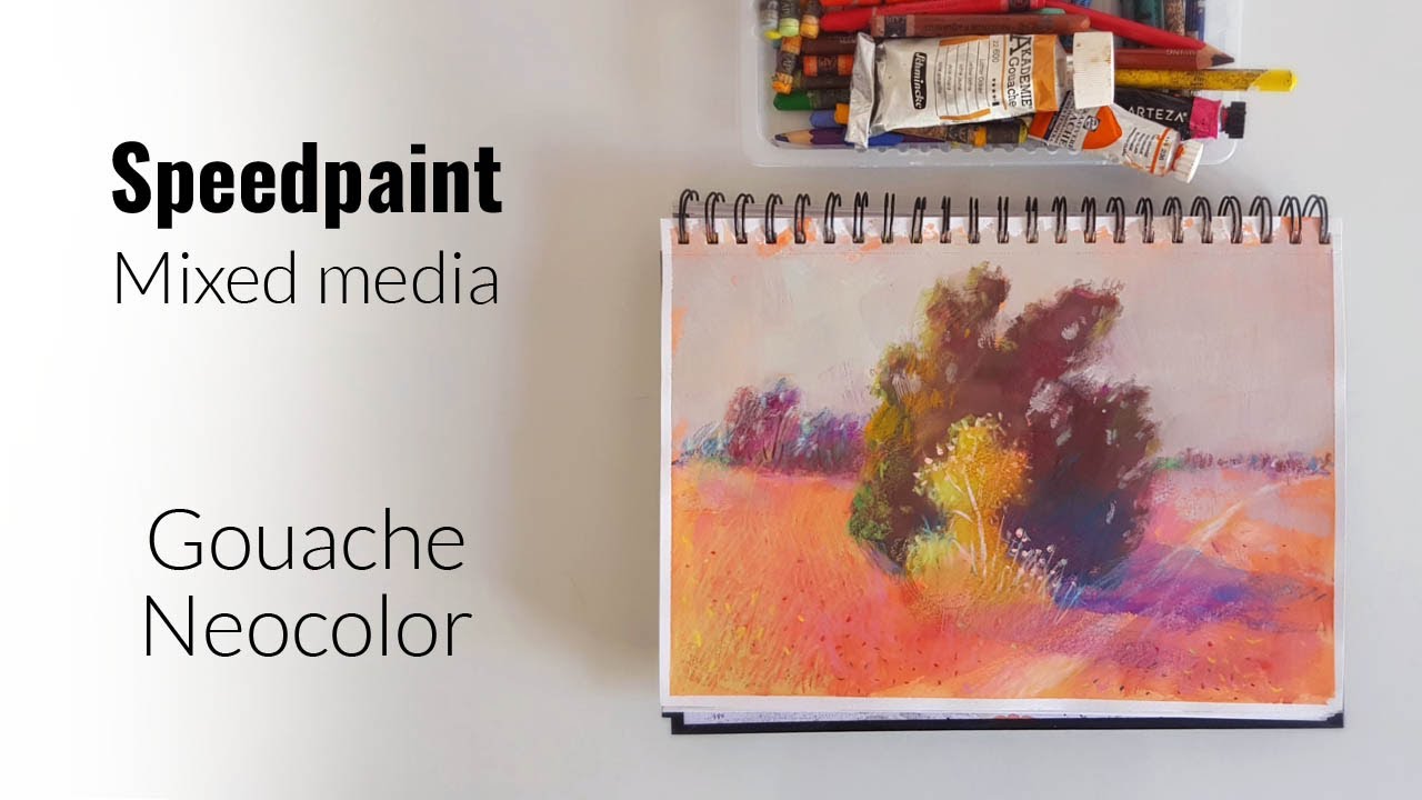 Gouache and Mixed Media №42. Speedpaint with commentary.