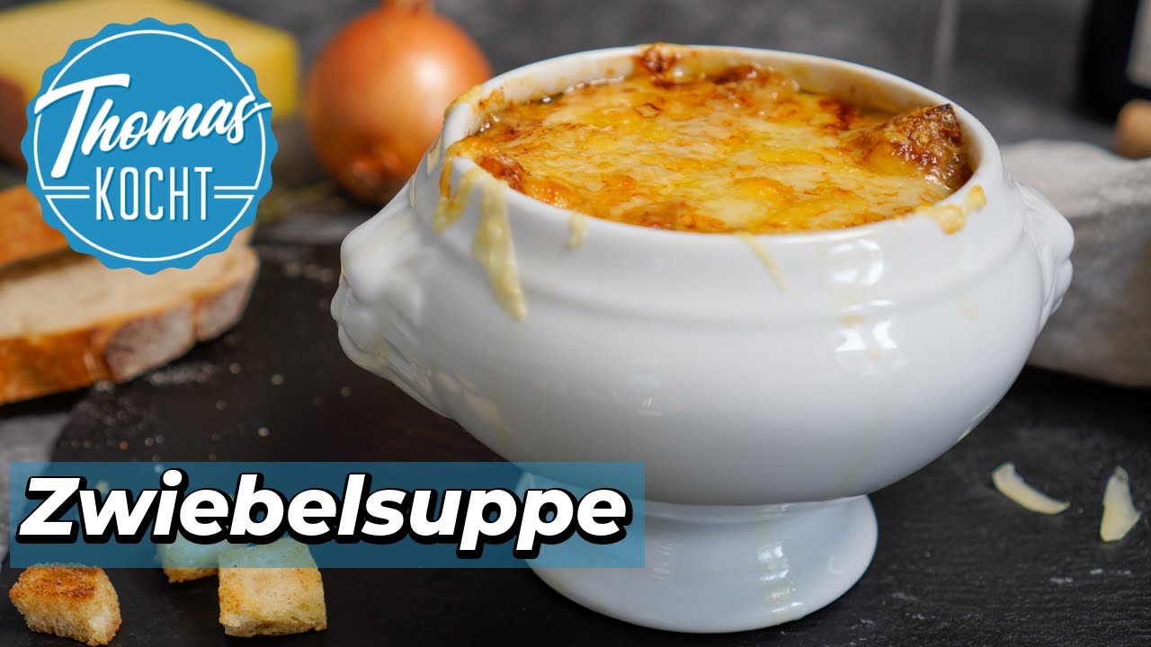 Französische Zwiebelsuppe mit Käse gratiniert! Soooooo gut.........